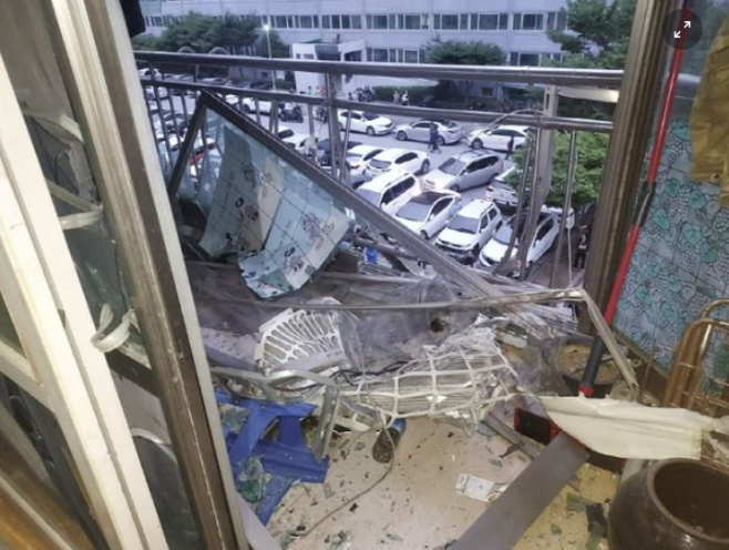 실외기 폭발 사고 현장 사진