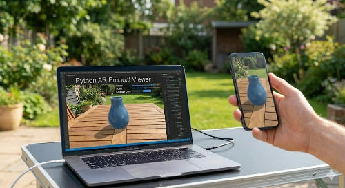 AR 상품 시각화를 테스트하던 실제 개발 화면