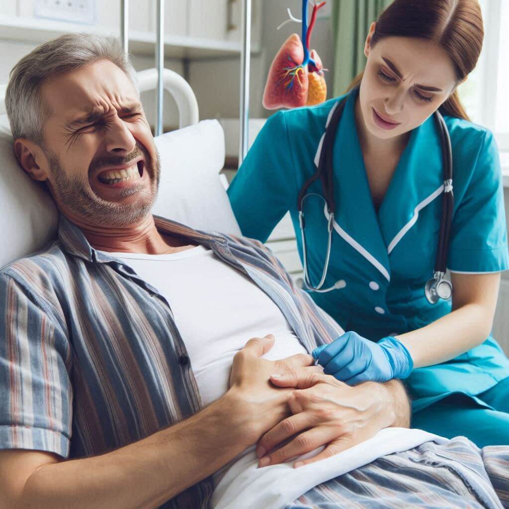 풍통증 환자와 의사