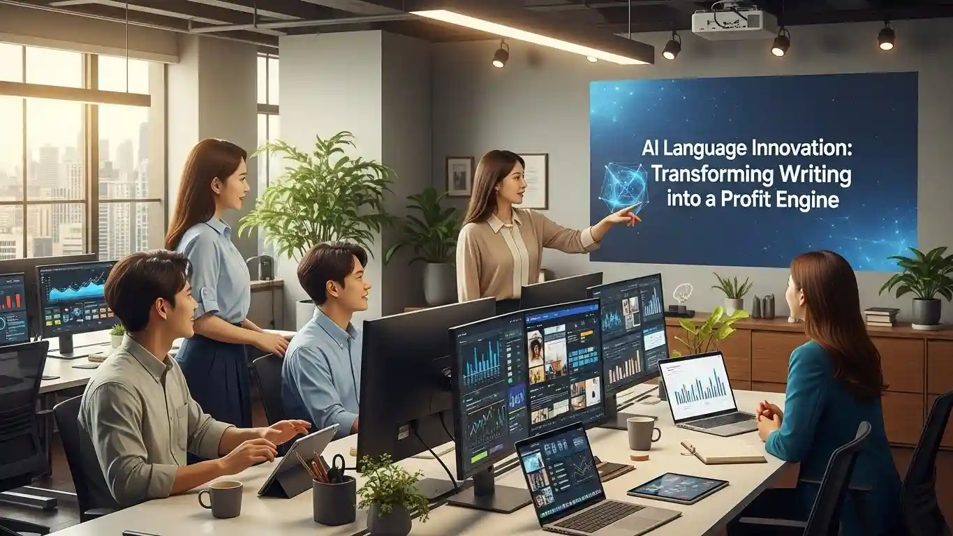 <img src="ai_language_innovation_transforming_writing_into_profit_engine.webp" alt="AI 언어 혁신이 글쓰기를 수익 창출 엔진으로 변화시키는 과정을 보여주는 이미지 입니다">
