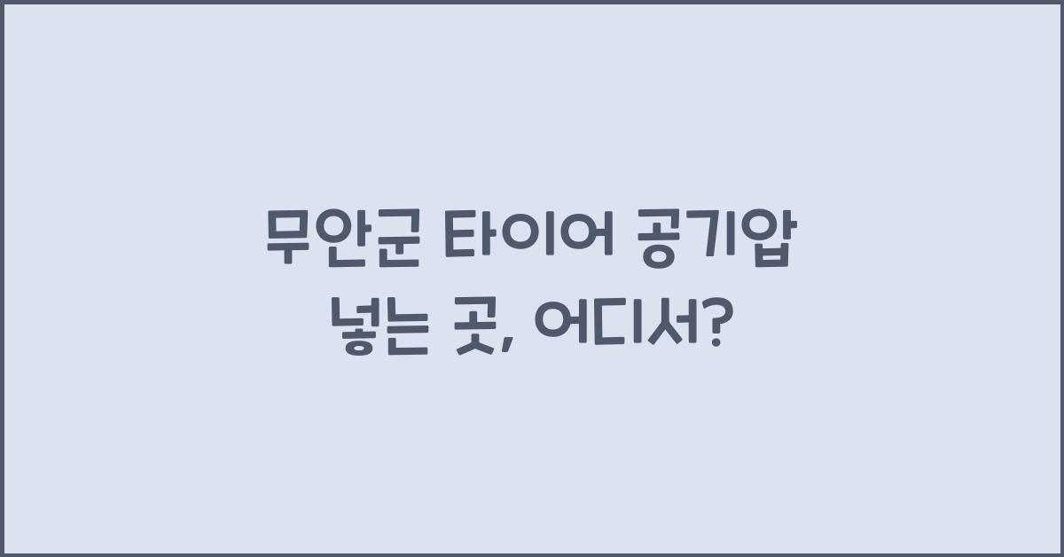 무안군 타이어 공기압 넣는 곳 