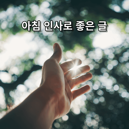 아침 인사로 좋은 글