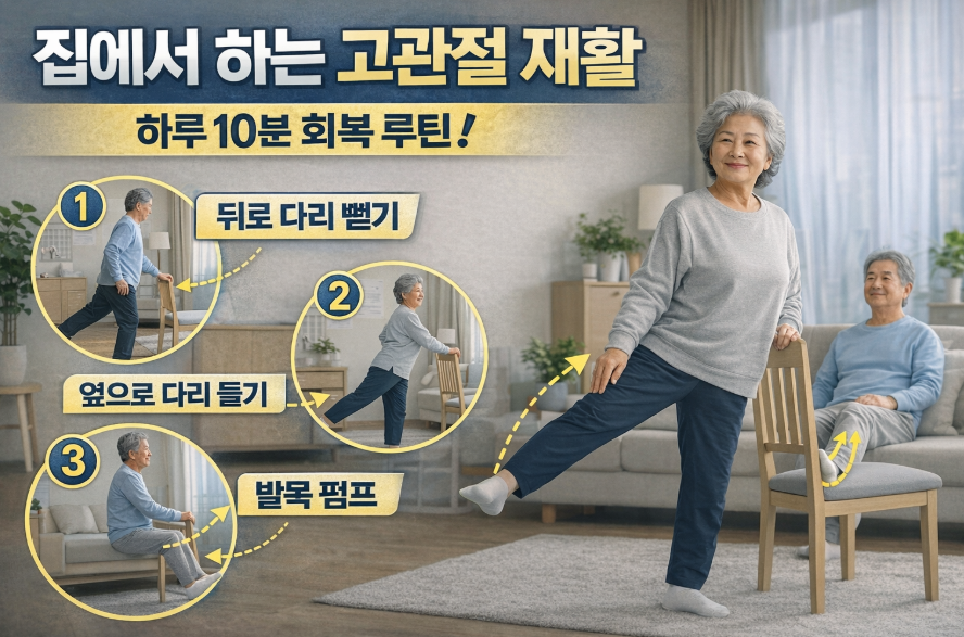 고관절 수술 후 운동 어떻게? 통증 줄이는 홈 재활 루틴 정리
