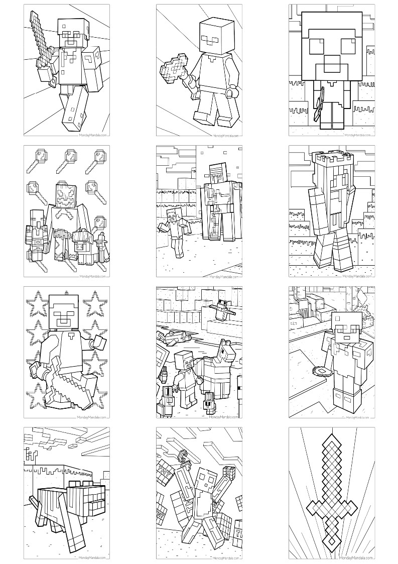 마인드크래프트 색칠공부 도안
