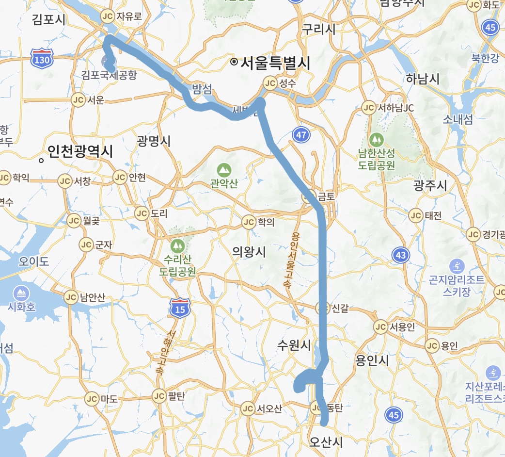 8840 공항버스 운행지도