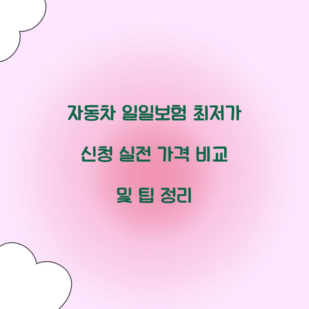 자동차 일일보험 최저가 신청