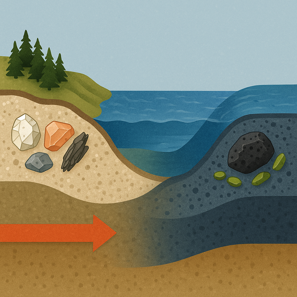 대륙 지각과 해양 지각의 조성·밀도 차이 분석
