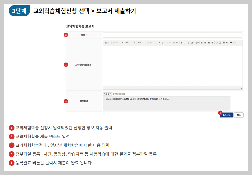 배우러 사이트 체험학습 보고서 제출