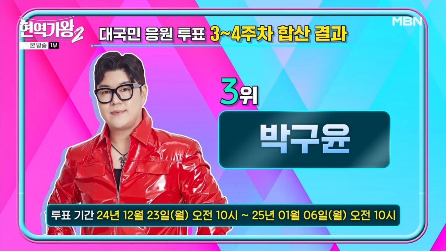 현역가왕2 3~4주차 투표 결과