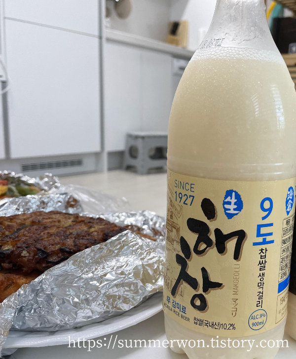 해창막걸리 9도와 빈대떡