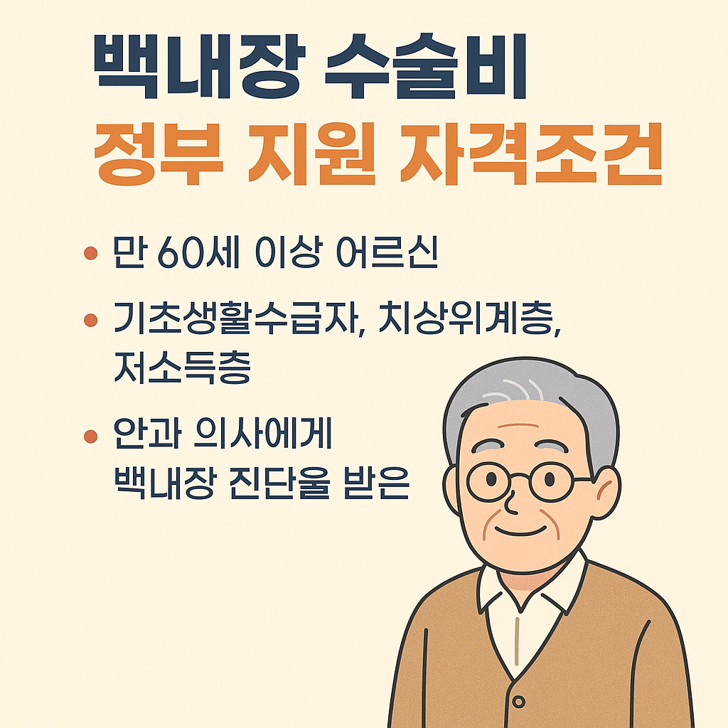 60대이상 백내장 정부지원 및 보험 연계 활용법