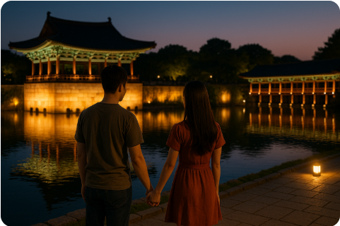 경주의 야경 데이트