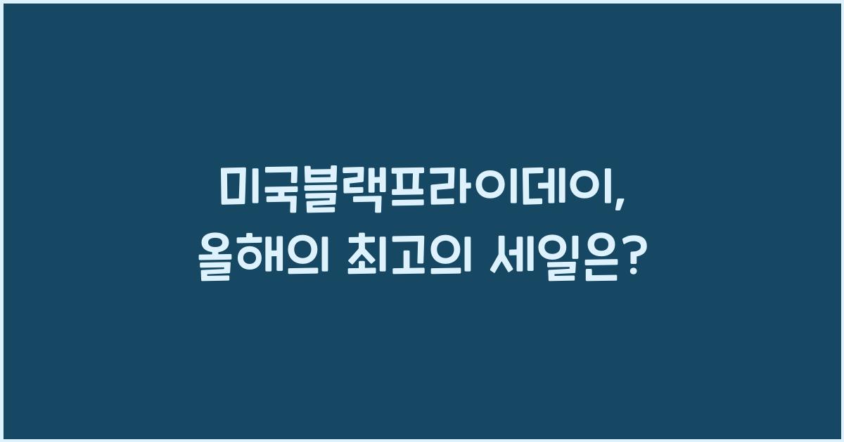미국블랙프라이데이