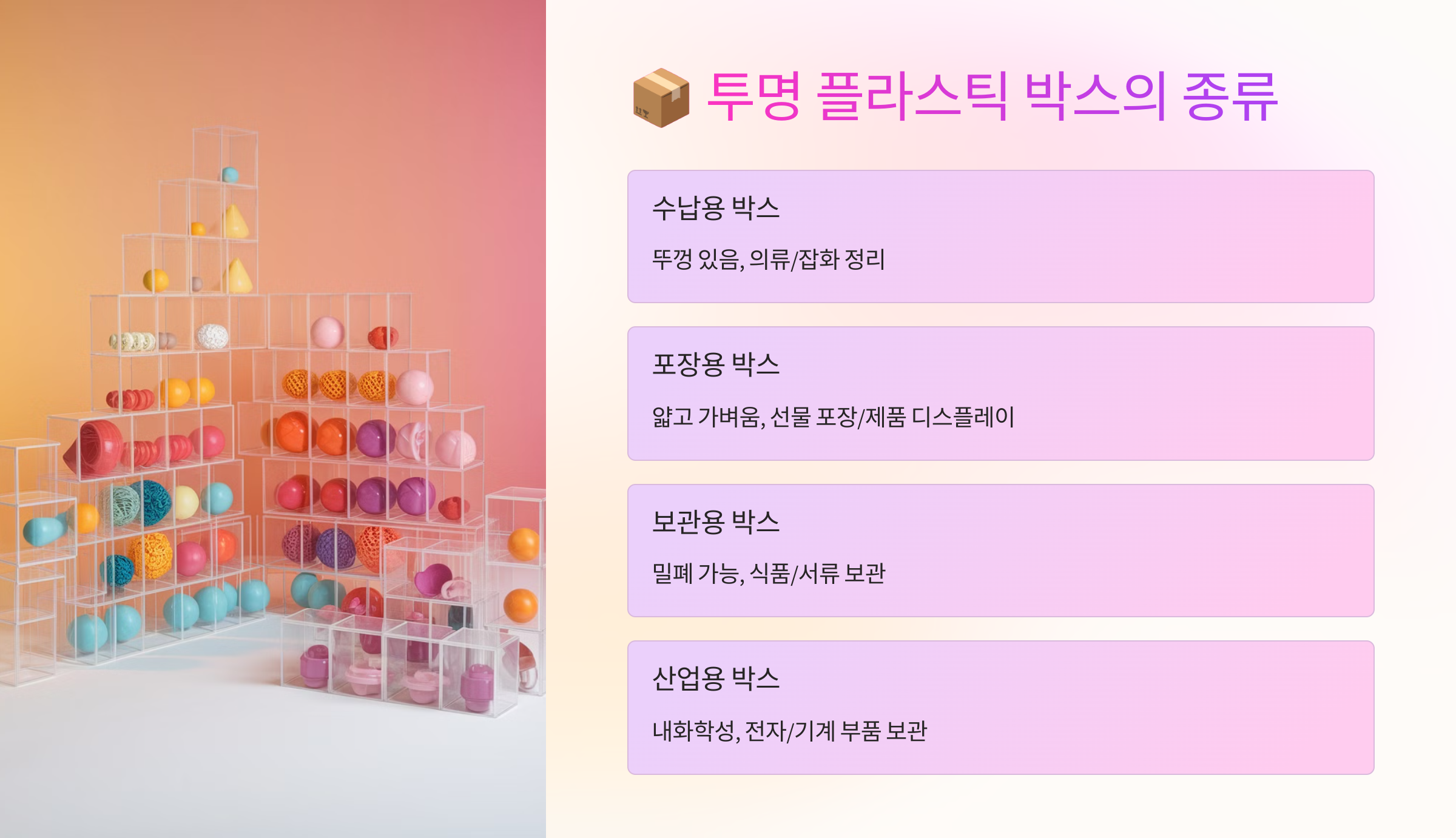 📦 투명 플라스틱 박스의 다양한 종류