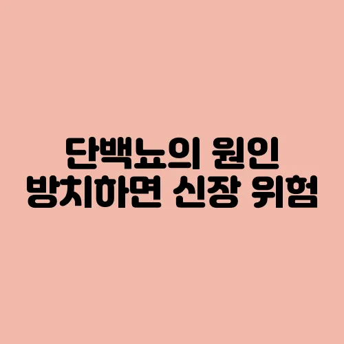 단백뇨의 원인 방치하면 신장 위험