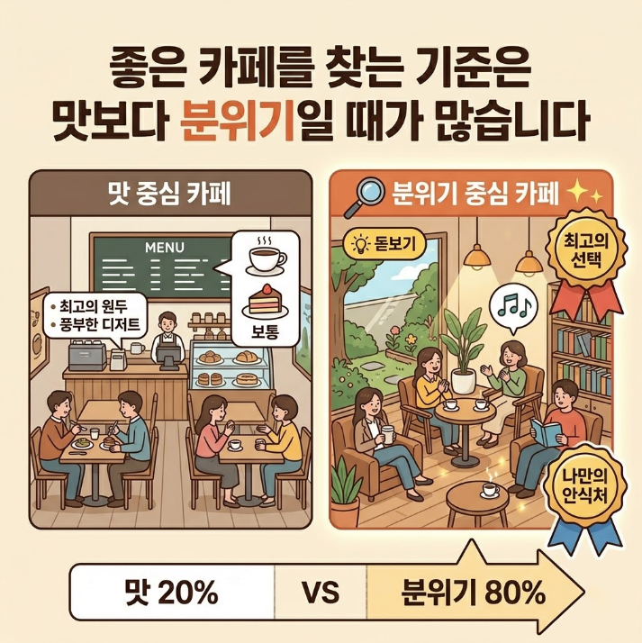 좋은 카페를 찾는 기준은 맛보다 분위기일 때가 많습니다