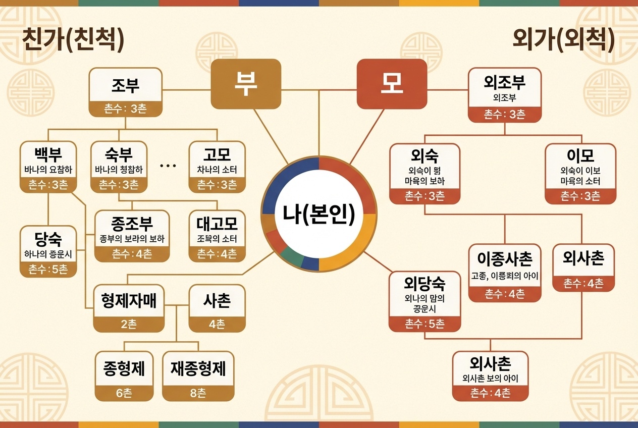 친가 친척 호칭 관계 참고 이미지