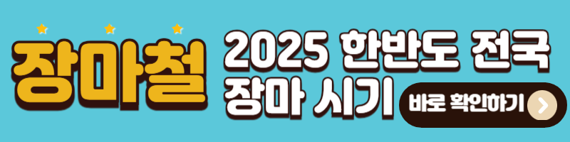 2025년 장마 시기 예측