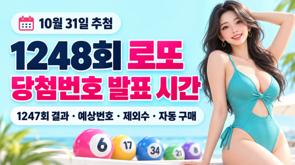 1248회 로또 당첨번호 발표 시간 총정리｜10월 31일 추첨&middot;1247회 결과&middot;예상번호&middot;제외수&middot;자동 구매