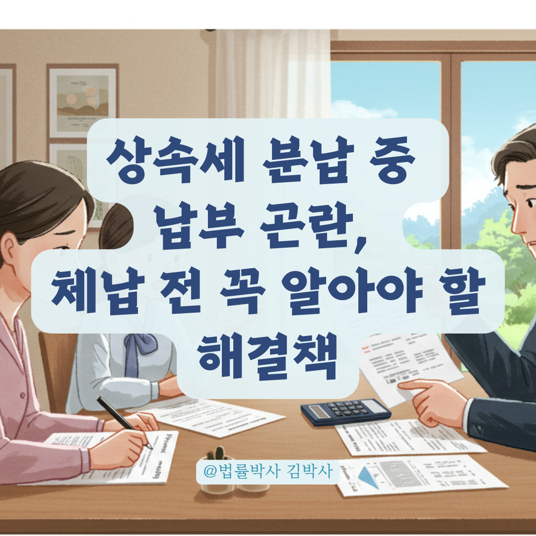 상속세 분납 중 갑자기 납부 어려워졌다면? 체납 전 반드시 알아야 할 대처법.