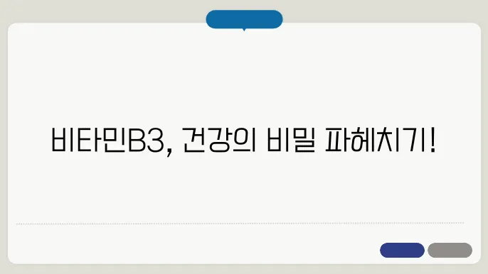비타민B3 음식