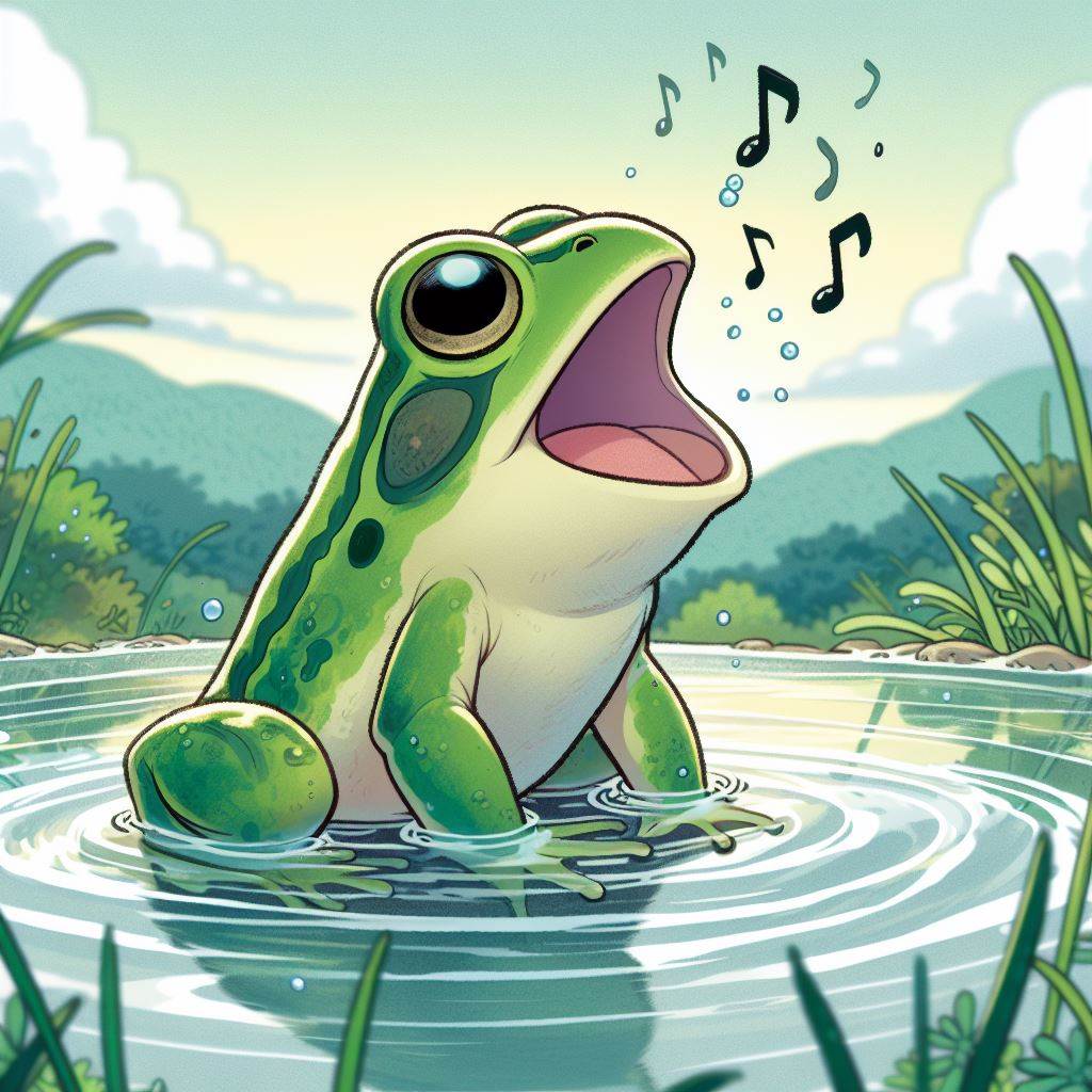 개구리 우는 모습