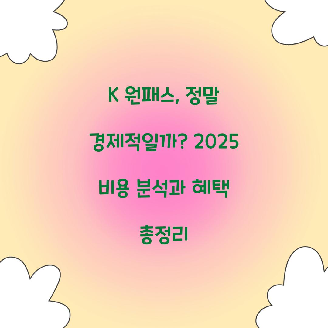 K 원패스, 정말 경제적일까? 비용 분석