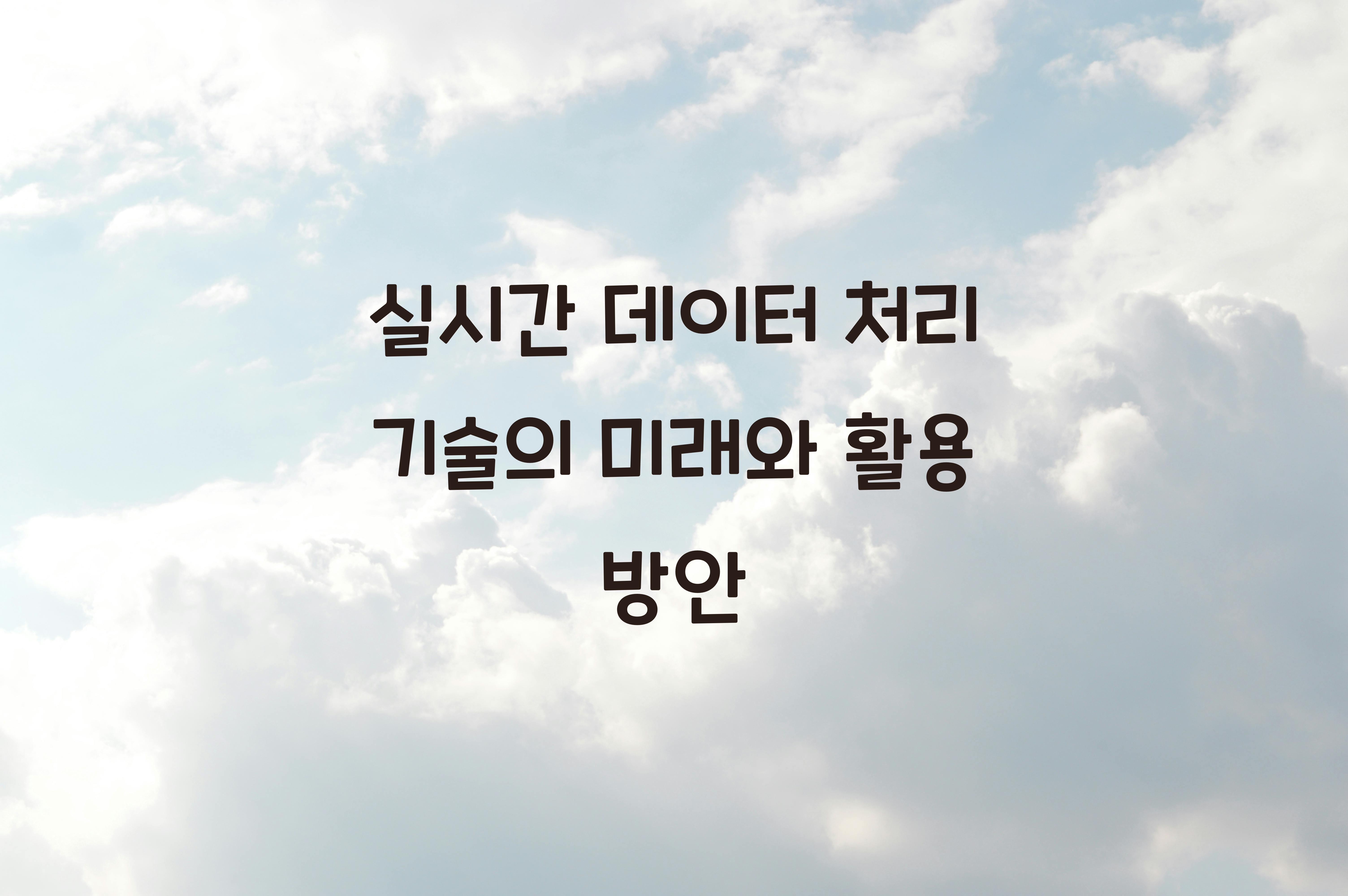 실시간 데이터 처리 기술  