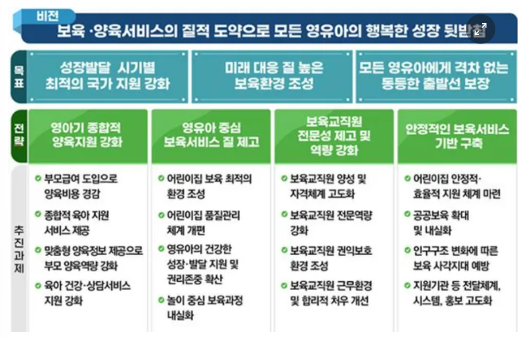 보육, 양육 서비스 개선을 위한 도약 계획