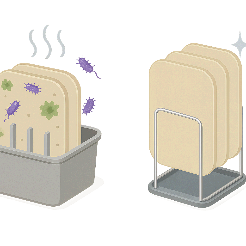 주방용 도마 보관함 및 받침대의 세균 번식 방지 관리