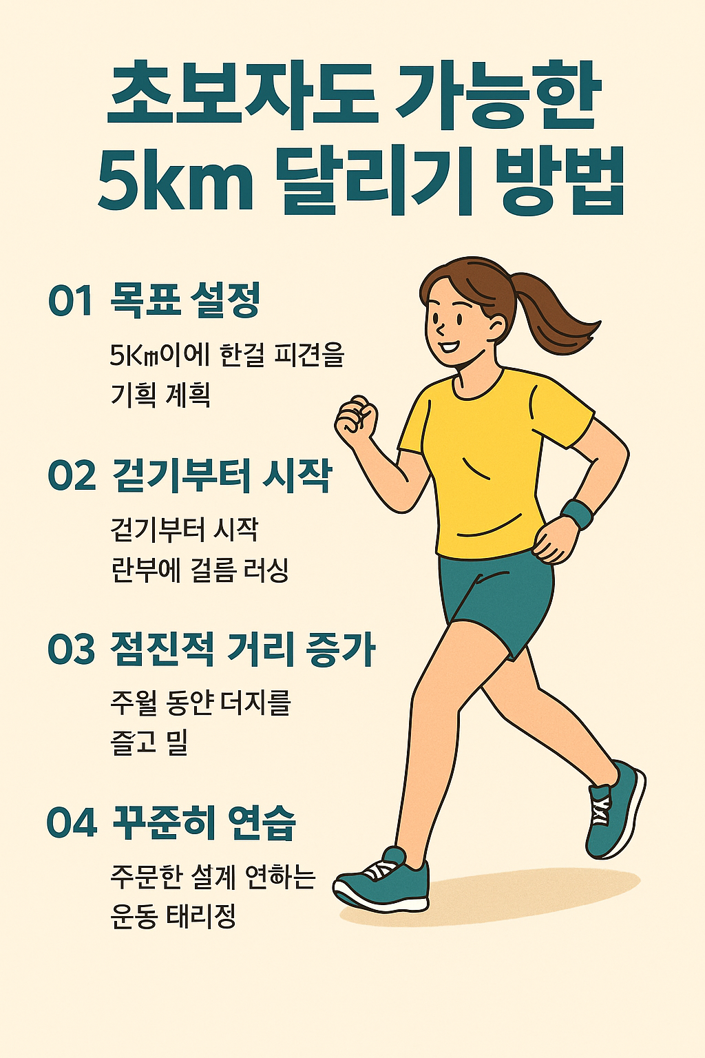 초보자도 가능한 5km 달리기 방법