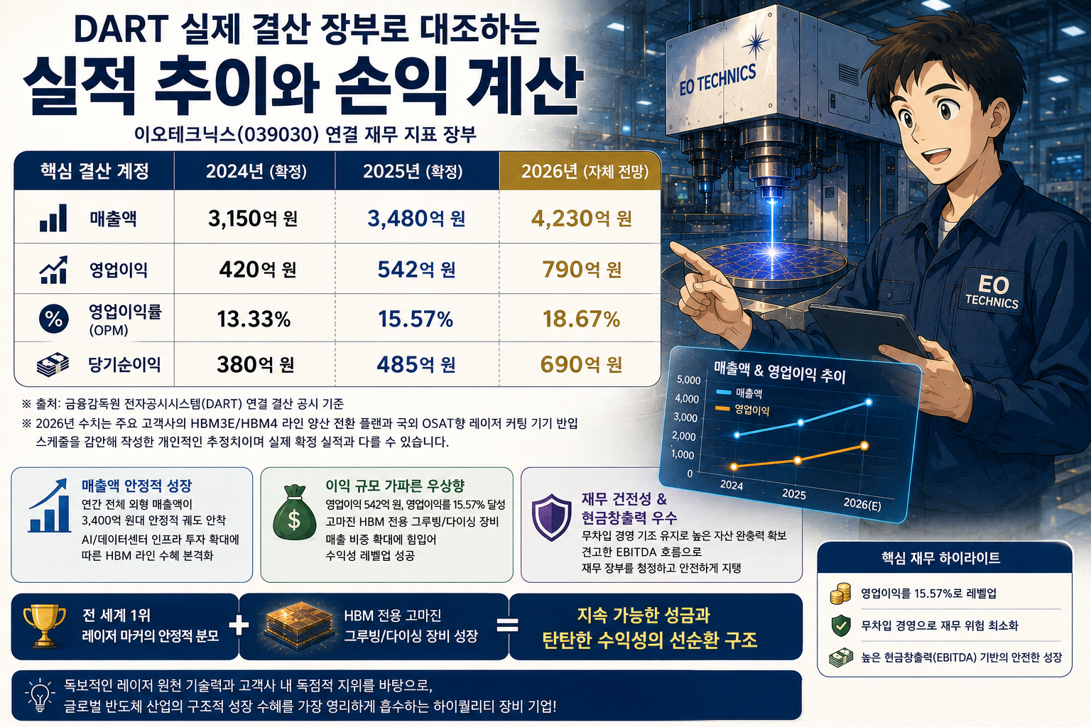 이오테크닉스 실적 추이와 손익 계산 대시보드