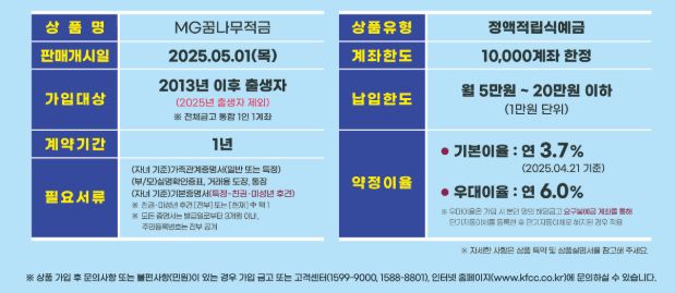 MG꿈나무적금 관련 이미지