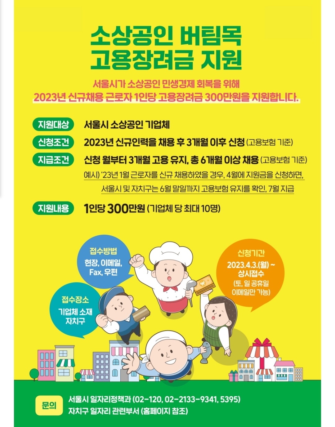 소상공인 버팀목 고용장려금 지원 정리해 보았습니다.