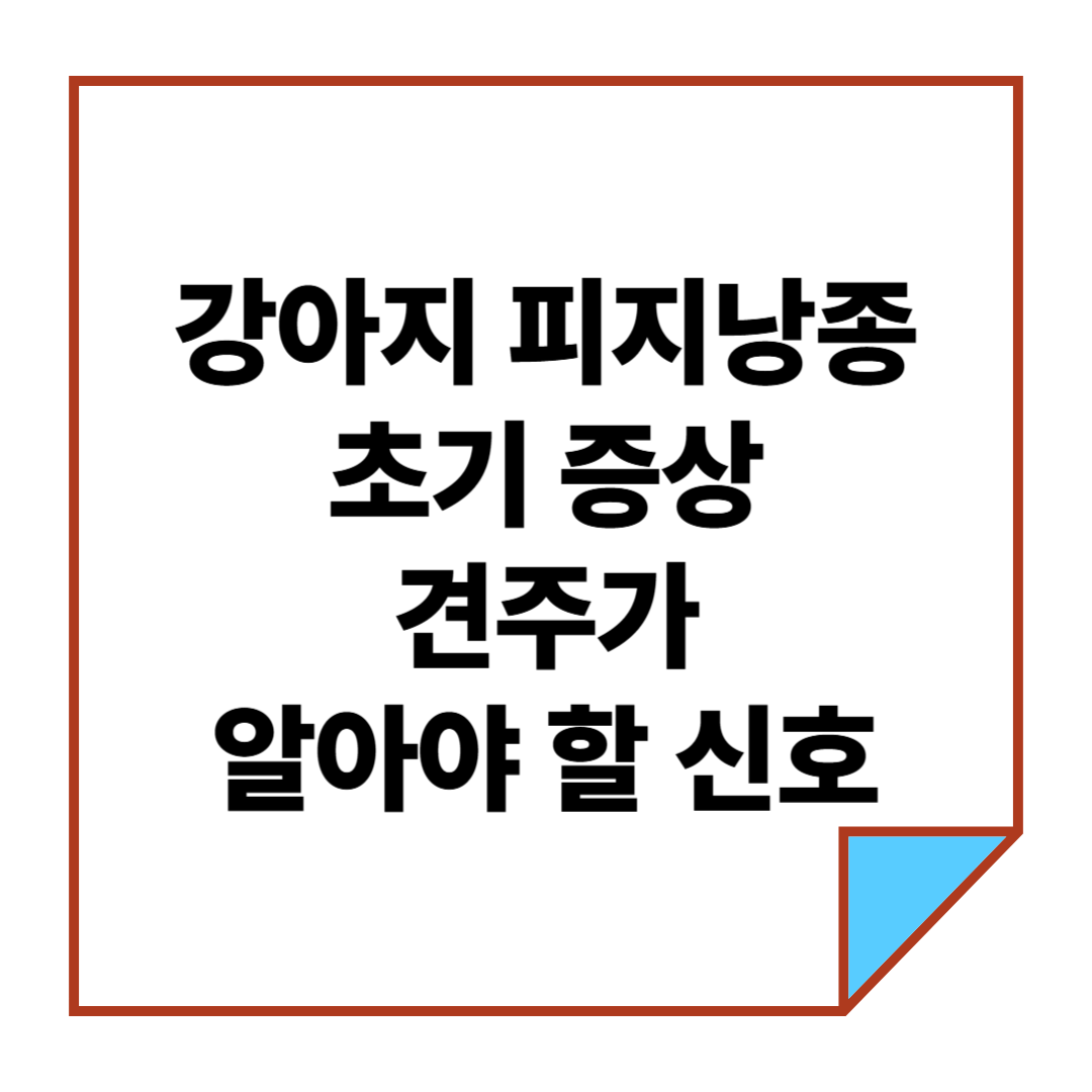 강아지 피지낭종 초기 증상, 견주가 알아야 할 신호