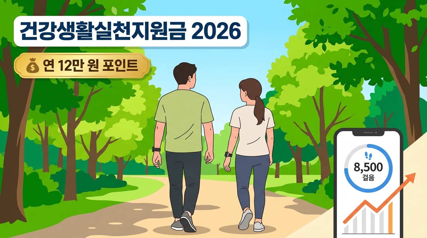 2026 건강생활실천지원금 신청 방법 걷기 포인트 대상자 가이드 썸네일