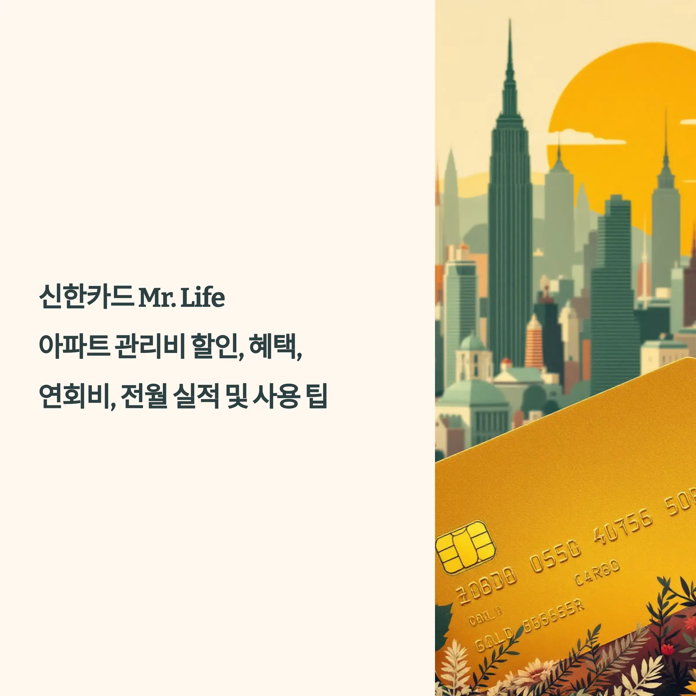 아파트 관리비 할인카드 : 신한카드 Mr. Life 연회비