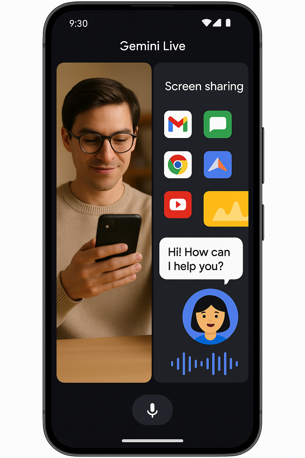모바일에서 Gemini Live 화면 공유 및 카메라 기능을 통한 실시간 AI 지원