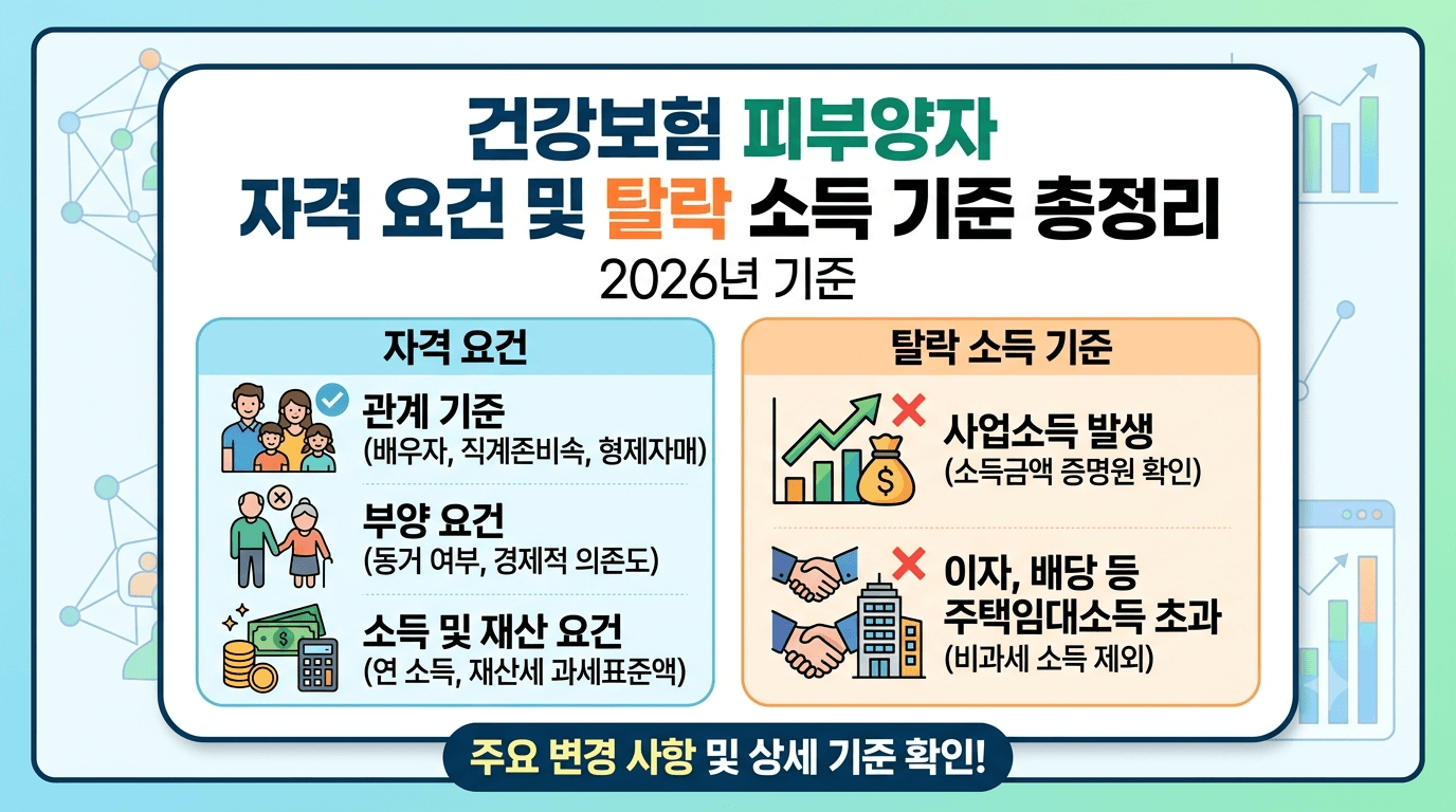 건강보험 피부양자 자격 요건 및 탈락 소득 기준 총정리 (2026년)