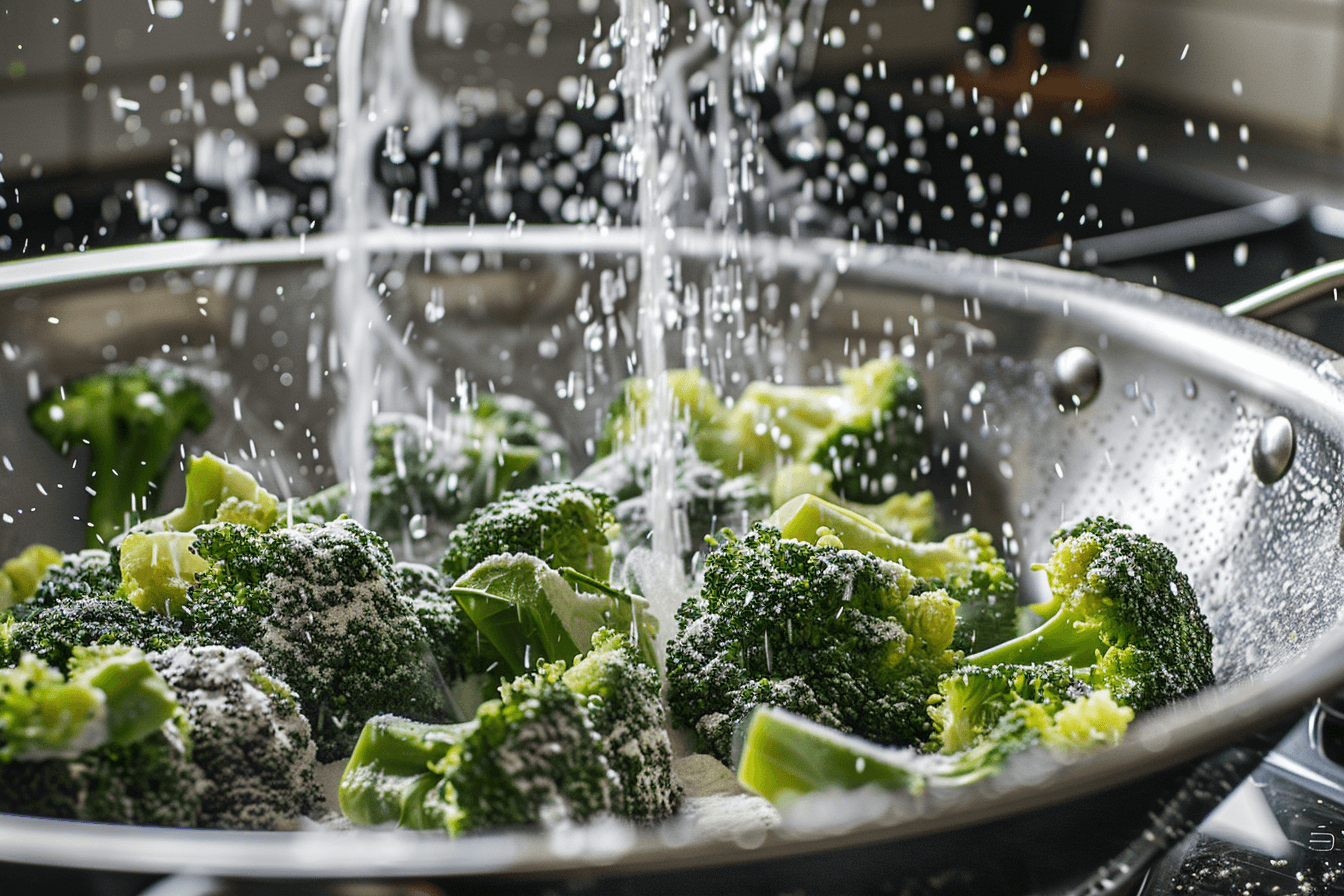 브로콜리를-세척중인-모습