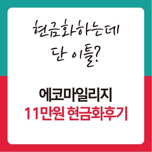 에코마일리지현금화 후기