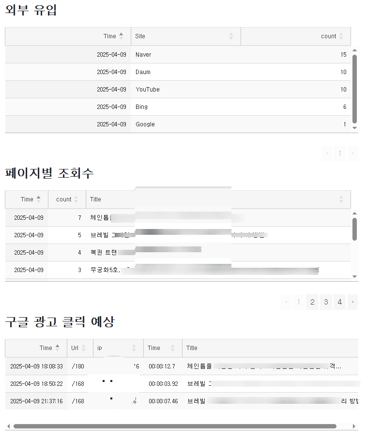 통계 화면