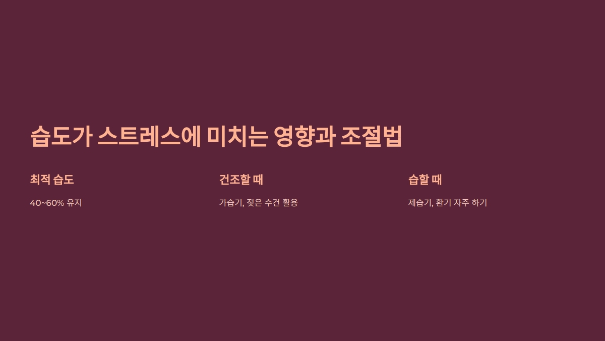 스트레스 낮추는 온도 습도