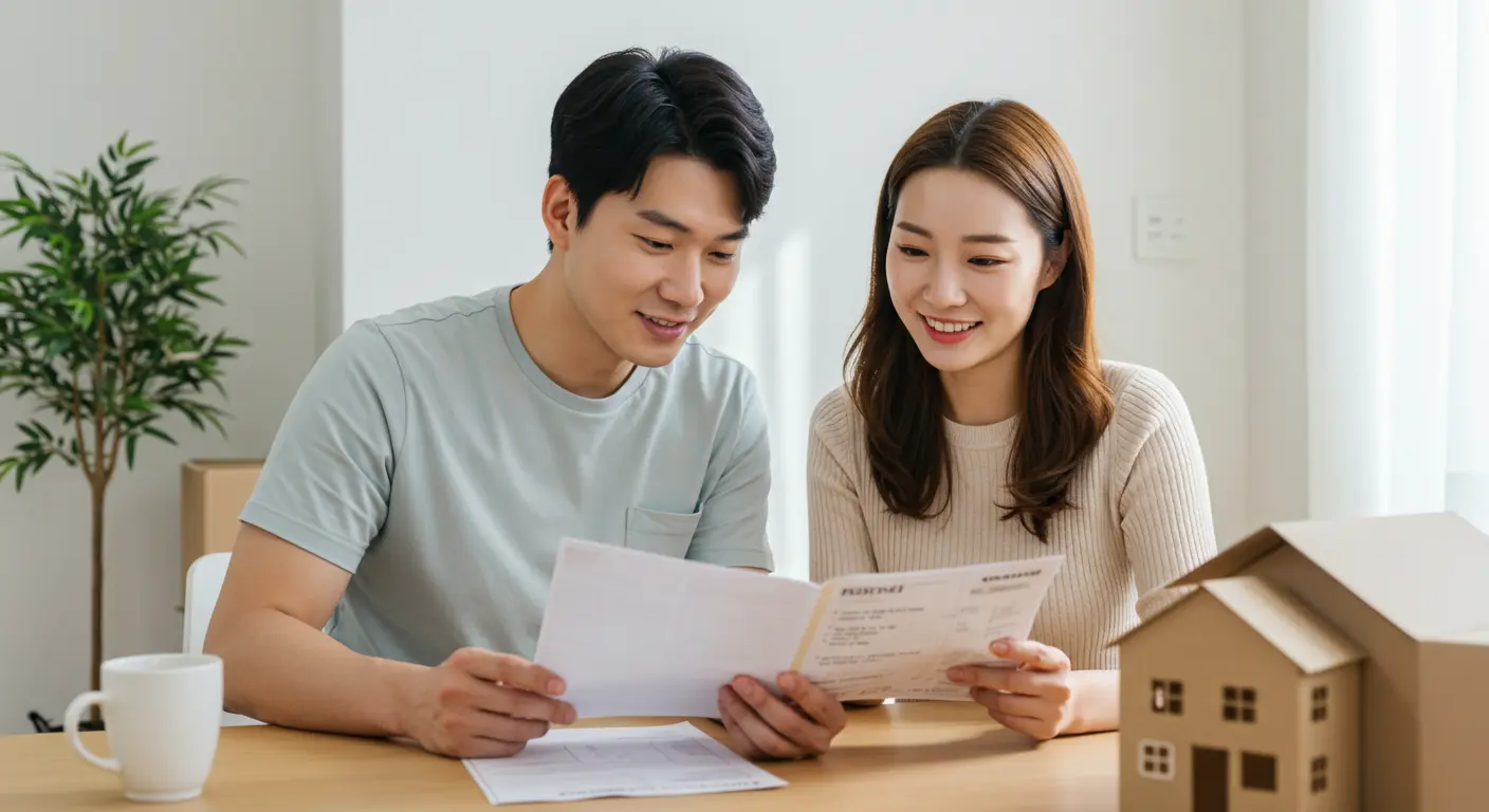 생계지원금 수령후 안도하는 부부