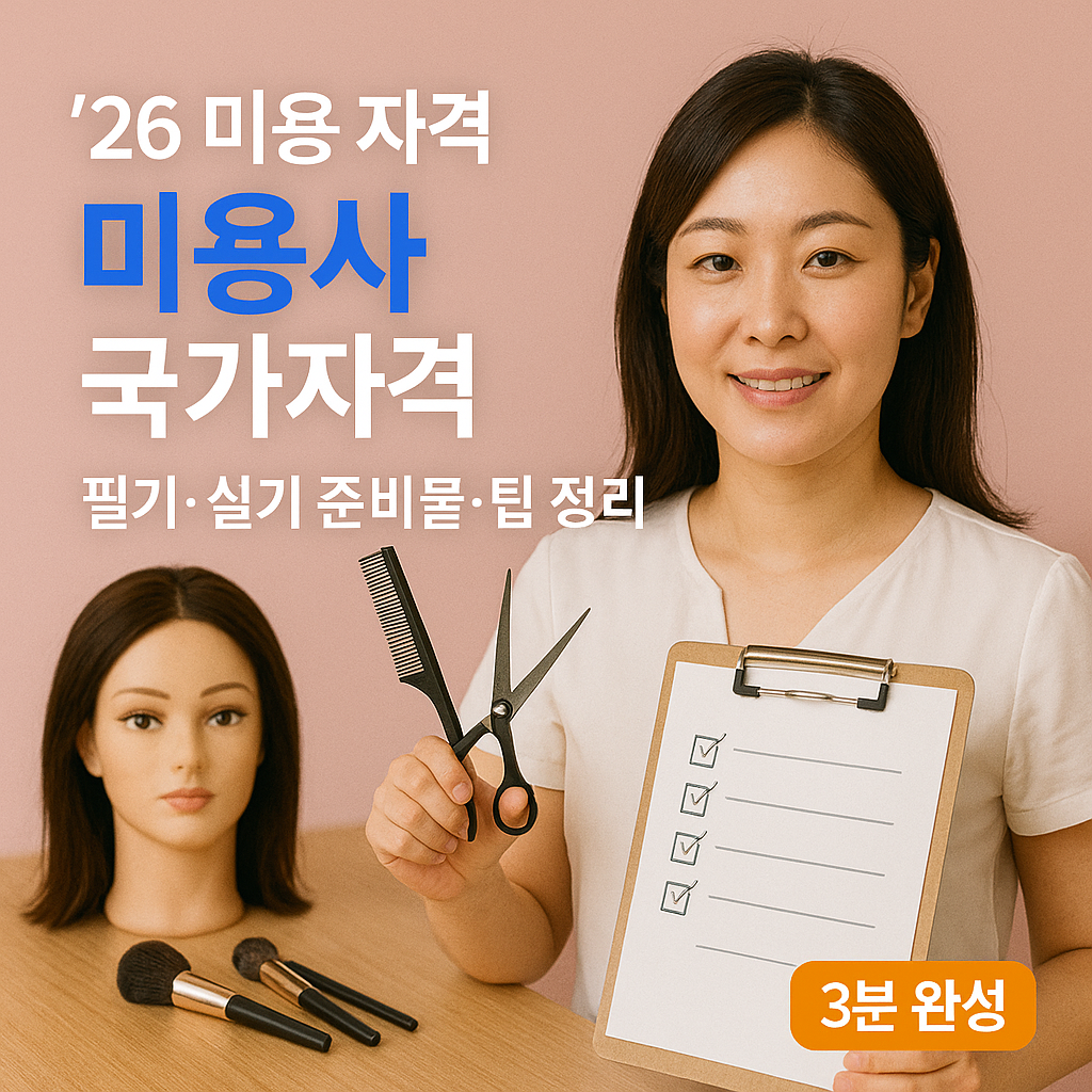 [&rsquo;26 미용 자격] 미용사 국가자격 ｜ 필기&middot;실기 준비물&middot;팁 정리