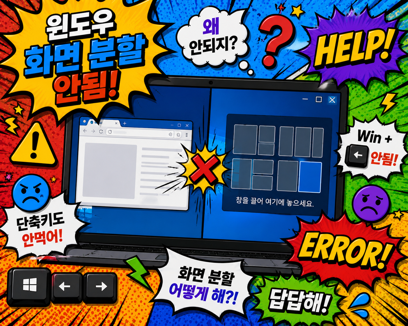 윈도우 화면 분할 안됨 해결방법 총정리 창 나누기 스냅 기능 오류