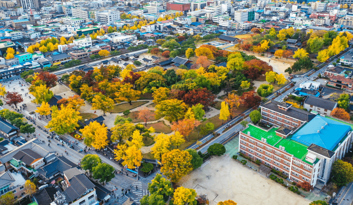 멀리서 바라본 경기전 전경