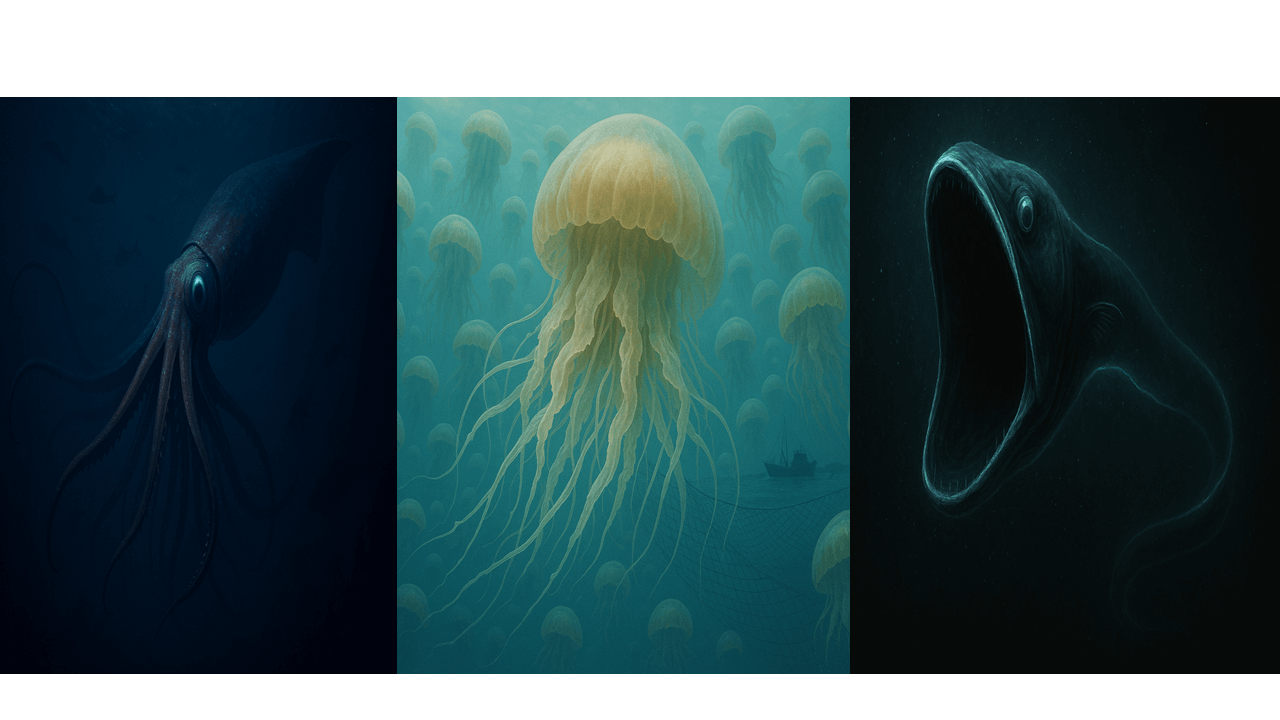 해양 괴물 TOP3 (대왕오징어 포함 비교 분석)