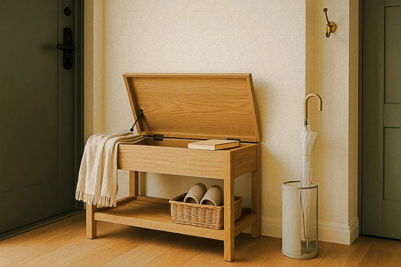 벤치형 수납 - 좁은 현관 인테리어