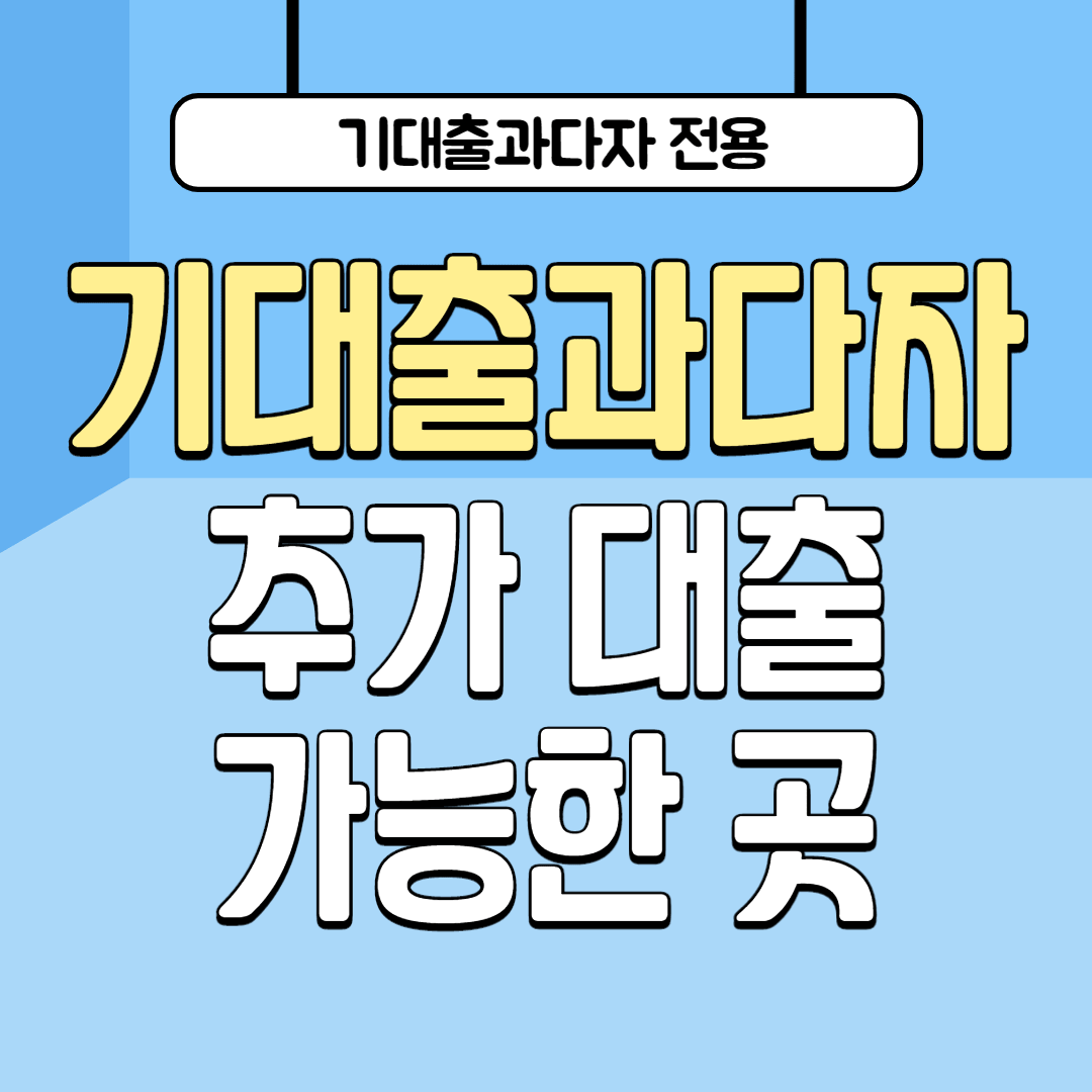 기대출과다자 추가대출 가능한곳